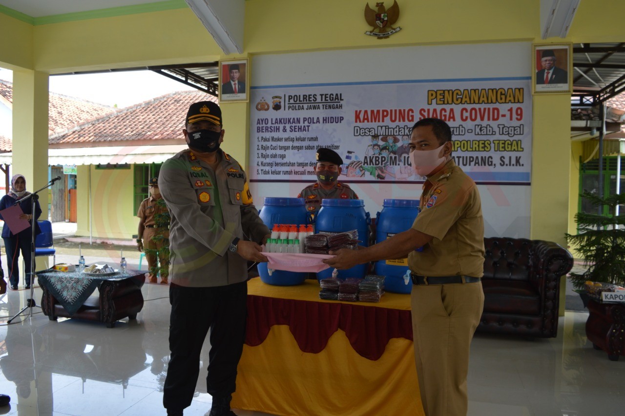 LensaHukum.co.id - IMG 20200604 WA0006 - Kapolres Tegal Hadiri Pencanangan Kampung Siaga Covid 19 di Desa Mindaka