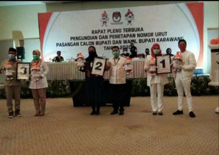 LensaHukum.co.id - IMG 20200924 WA0045 - Pengambilan Nomor Urut Para Paslon ( Pasangan Calon ) Bupati Dan Wakil Bupati Karawang 2020 - 2025