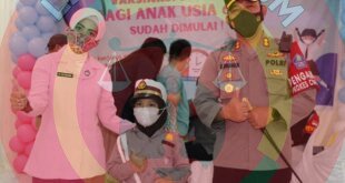 Alana Putri Kapolres Aceh tengah Orang pertama di Vaksin Covid-19